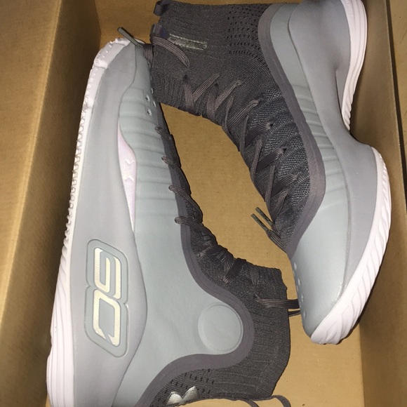 New Curry 4 Basketball Sneakers Gray - Picture 5 of 7